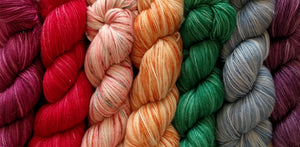 Collection of hand dyed yarn