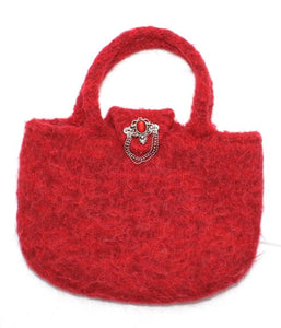 Red, felted gelato purse